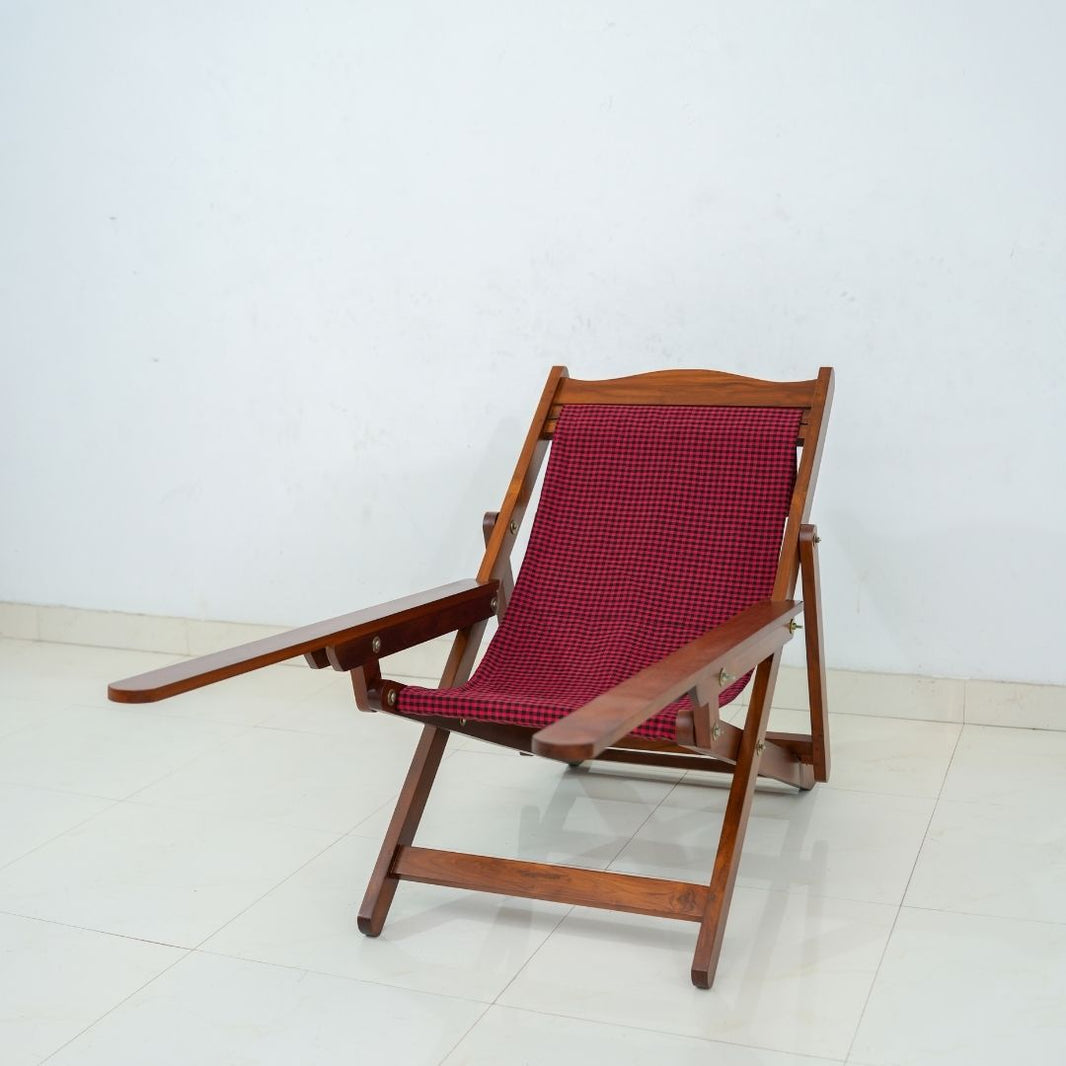 #A1 Easy Chair - Kerala Charukasera (Dark Red)