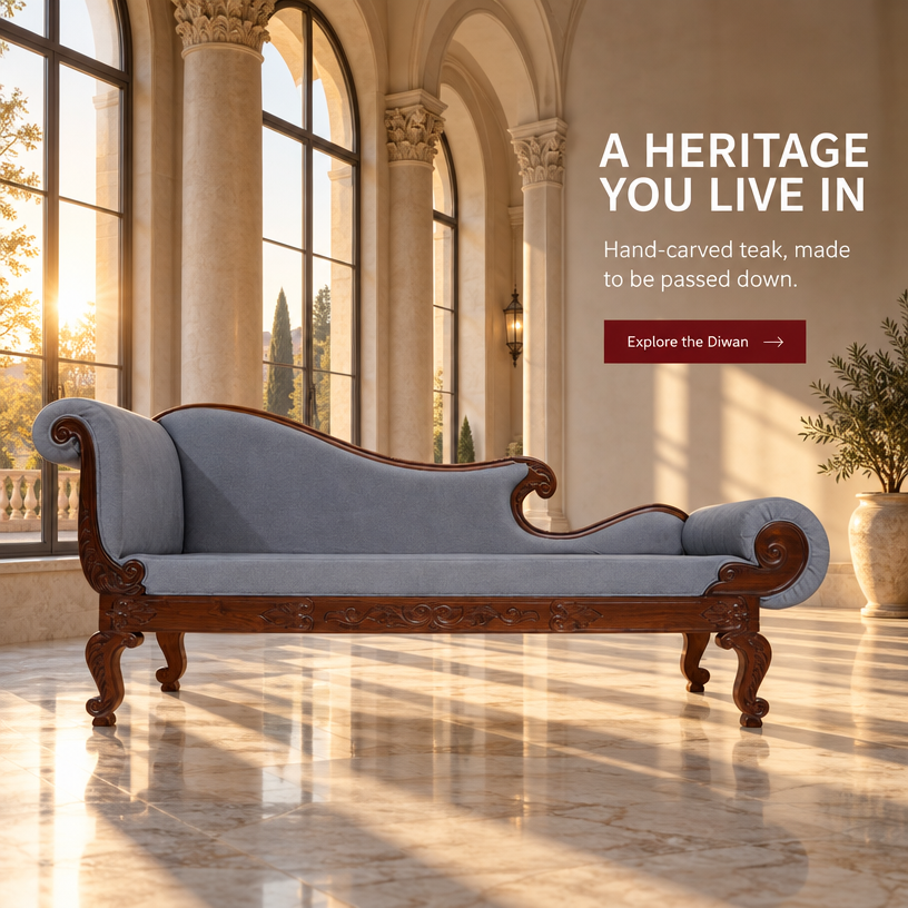 #A1 Vega Royal Arc - Teak Wood Diwan