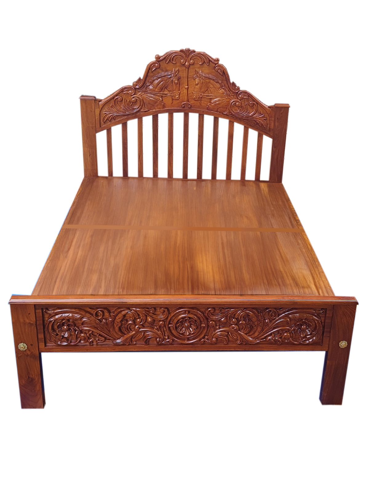 Horse Headboard-Teakwood Bed