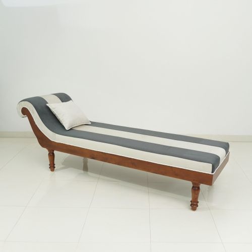 #A1 Ocean Stripe – Teak Wood Diwan