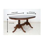 #A1 Black Lagoon – Original Teak Wood (Glass Top Dining Table Set)