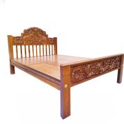 Elephant Headbord-Teakwood Bed